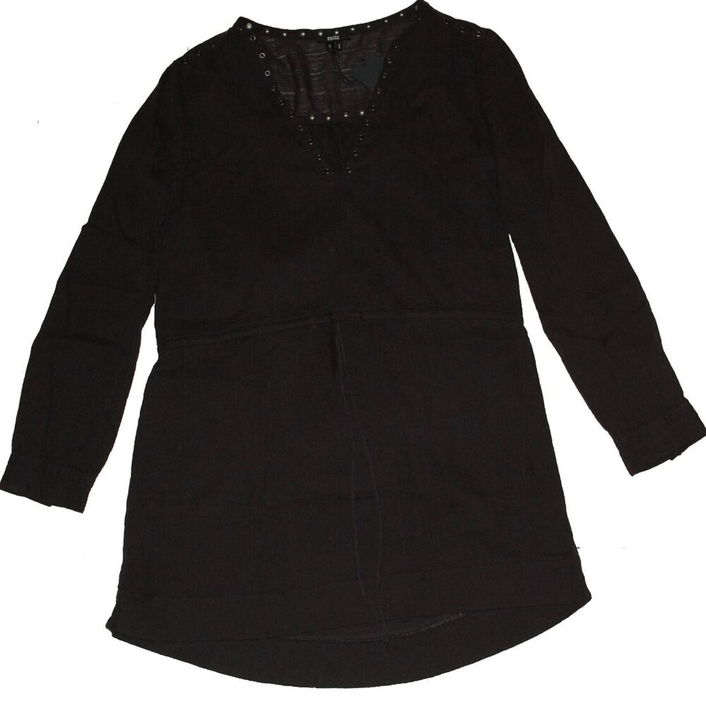 NWT PAIGE Women's Reann Black Gauze Tunic Dress Small S